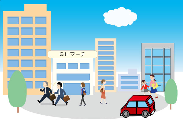 屋上菜園のあるマーチ